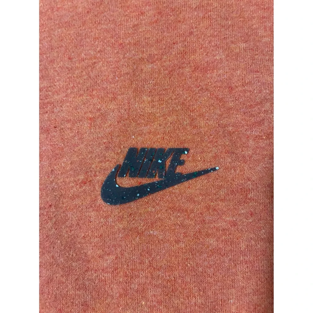 Nike Sportswear Revival Pullover Hoodie Mens Medium Orange Speckled Logo
